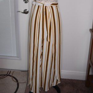 Mimi Chica Tie Front Split Hem Palazzo Wide Leg Pants SZ M (Pre-Owned)